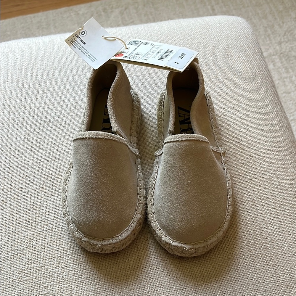 Zara leather beige espadrilles